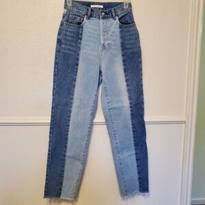 PacSun Jeans High Rise Straight Two Tone Denim Jeans Size 24